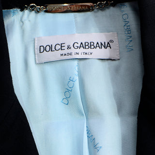 Dolce & Gabbana Black Pinstripe Jacket & Skirt Suit Italy