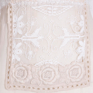 1910s Edwardian Vintage Lace Dress Fine Embroidery Roses with unique details