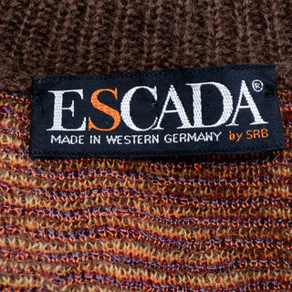 Escada Paisley Mohair Open Front Cardigan Vintage Sweater