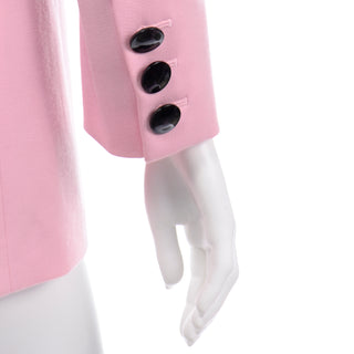 Margaretha Ley Escada Vintage Pink Longline Blazer Jacket buttons
