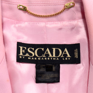 Margaretha Ley Escada Vintage Pink Longline Blazer Jacket Germany