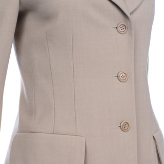 Escada Margaretha Ley Vintage Wool Blend Pants & Longline Blazer Jacket Suit