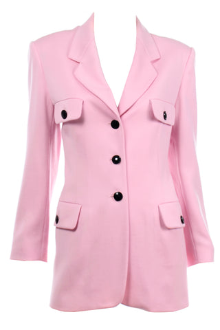 Margaretha Ley Escada Vintage Pink Longline Blazer Jacket