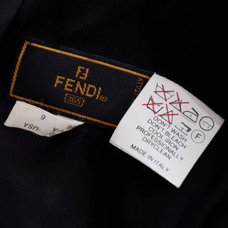 Vintage 1990s Fendi Silk Babydoll Beaded Dress Size Small