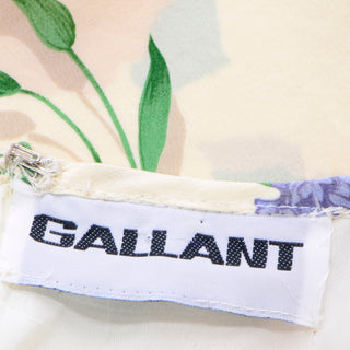 Vintage Galant Cream Floral Silk Jersey Dress 1980s