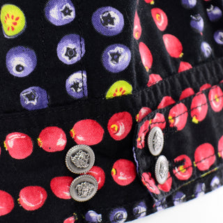 1990s Versace Jeans Couture Berry Vest w Medusa Head Buttons
