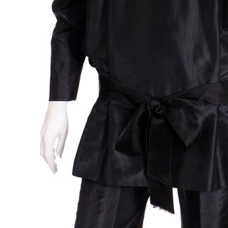 1980s Givenchy Haute Couture Black Top & Shorts Outfit with sash