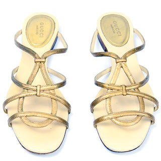 Gucci Gold Sandals with Original Box and Bag Size 7B