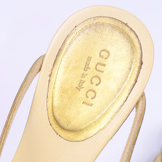 Gucci Gold Sandals with Original Box and Bag made in Italy