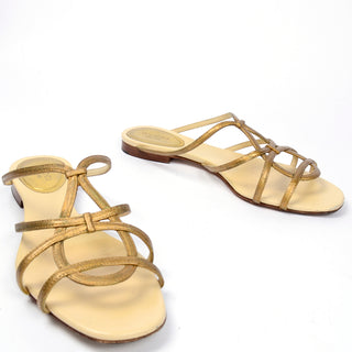 Gucci Gold Sandals with Original Box and Bag 7b