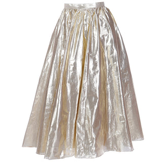 1970s Vintage Gold Lame Full Evening Skirt England