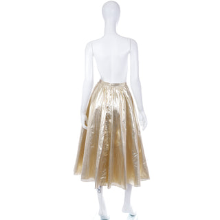 1970s Vintage Gold Lame Full Evening Skirt Size S