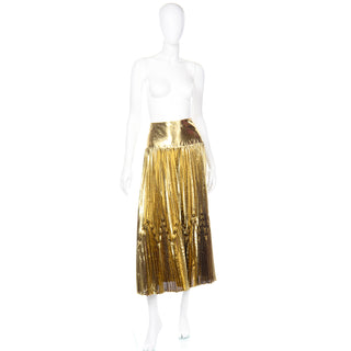 1990s Gianni Versace for Genny Gold Lurex Avant Garde Evening Skirt