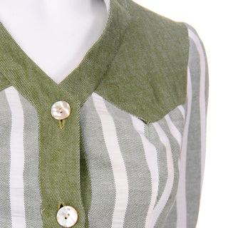 1960s Vintage Green Stripe Hal Krasell Jacket Size 2 / 4