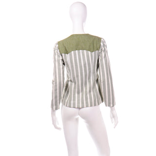 1960s Vintage Green Stripe Hal Krasell Jacket Flattering