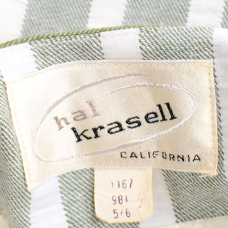 Hal Krasell California Vintage 1960s Green Striped Jacket
