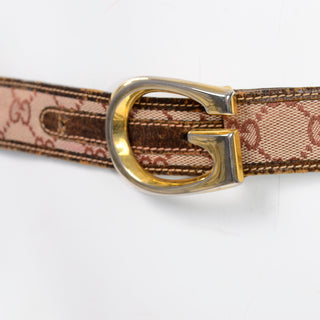 1970s Vintage Gucci Monogram Belt with G Buckle Italy
