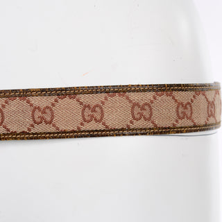 1970s Vintage Gucci Monogram Belt with G Buckle Made in Italy