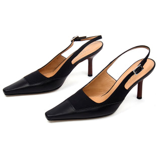 Vintage Gucci Slingback Heels with Squared Pointed Toe