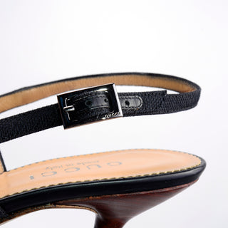 Gucci Marked Buckle Slingback Heels