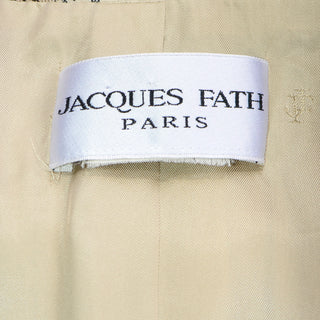 Vintage 1990s Jacques Fath Paris Fine Plaid Jacket with Removable Collar & Cuffs 