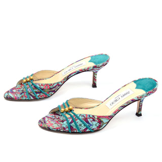 Jimmy Choo Summer Sandals in Turquoise Size 6.5 36.5