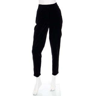 1980s Louis Feraud Bomber Jacket w Quilted Sleeves & Velvet Pants Set
