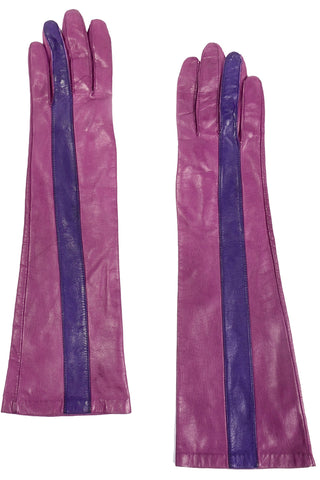 Vintage Anne Klein Leather Purple and Magenta Gloves