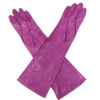 Vintage Anne Klein Leather Purple and Magenta Gloves excellent