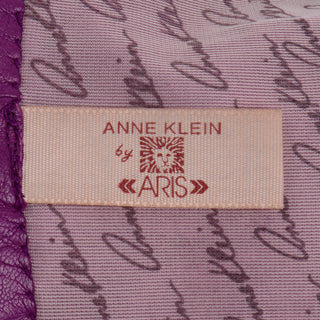 Vintage Anne Klein Leather Purple and Magenta Gloves Anne Klein by Aris