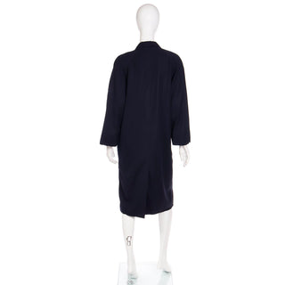 1990s Max Mara Summer Weight Wool Blue Double Breasted Coat