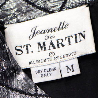Jeanette for St. Martin Vintage Silver Pewter Metallic Quilted Bomber Jacket