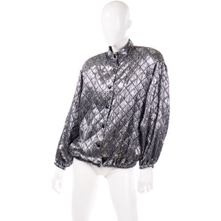 Jeanette for St. Martin Vintage Silver Metallic Quilted Jacket