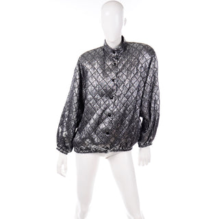 Jeanette for St. Martin Vintage Silver Quilted Oversized Jacket