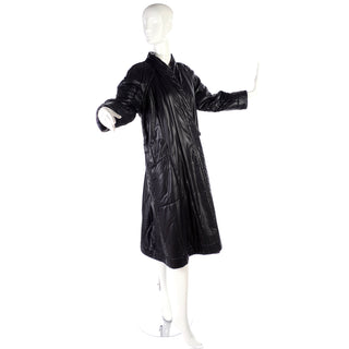 1980s Missoni Vintage Black Puffer Coat Reversible Floral Knit Mohair Blend Italy 80s