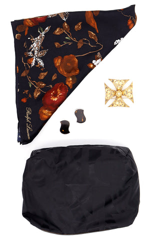 Modig Sustainable Gift Box with Silk scarf, sterling silver earrings and Ferragamo bag