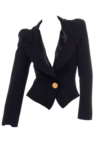 Christian Lacroix Tuxedo style Black Vintage Blazer JAcket Pink Label