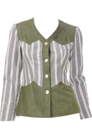 1960s Vintage Green Stripe Hal Krasell Jacket