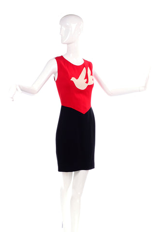Vintage size 4 Moschino Red and Black sleeveless dress
