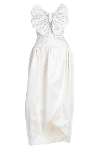 Vintage Nina Ricci Haute Boutique Paris Ivory Satin Beaded Dress