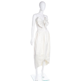 Vintage Nina Ricci Haute Boutique Paris Ivory Satin Beaded Dress