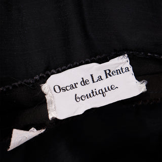 1960s Oscar de la Renta Black Satin Evening Coat w Rhinestone Butons