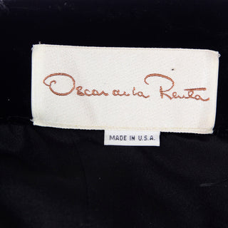 Oscar de la Renta Vintage Black Strapless Evening Dress With Rhinestone Bow 1980s USA
