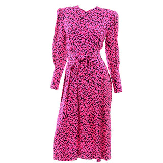 Pauline Trigere Pink Silk Vintage Dress