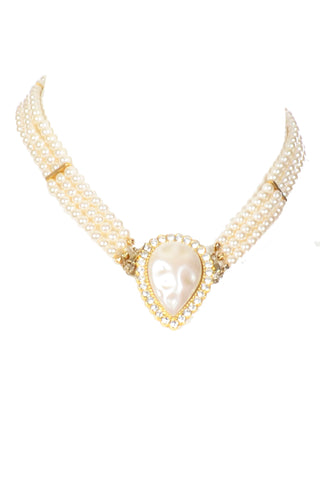 Vintage Pierre Cardin Rhinestone and Pearl Necklace