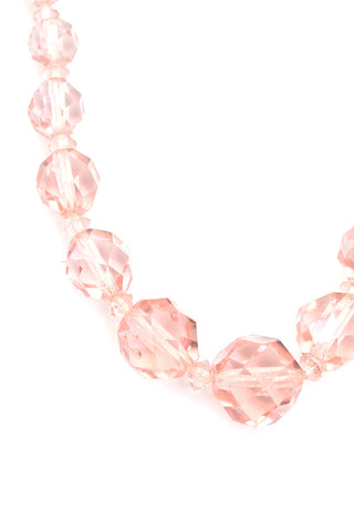 Vintage Pink Crystal Necklace 1940s Faceted 