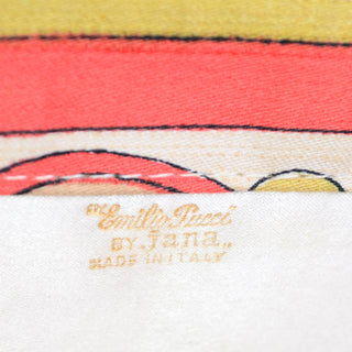 1960s Emilio Pucci by Jana Print Raw Silk & Leather Top Handle Handbag