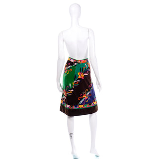 Vintage Pucci 1960s Colorful Print Velvet Skirt 1960s