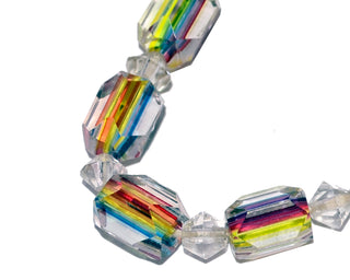 1930s Art Deco Vintage Rainbow Glass Necklace