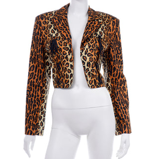 1980s Patrick Kelly Vintage Animal Print Jacket With Lace Up Detail Rare